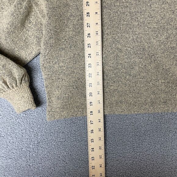 DONNA MIZANI SWEATER‎ puff sleeve woven knit tan small - Picture 4 of 7